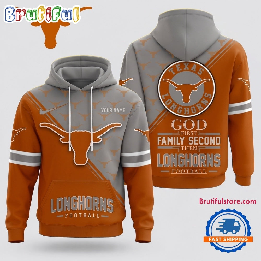 Texas Longhorns 2026 NCAA Personalized Faith Family Football Hoodie