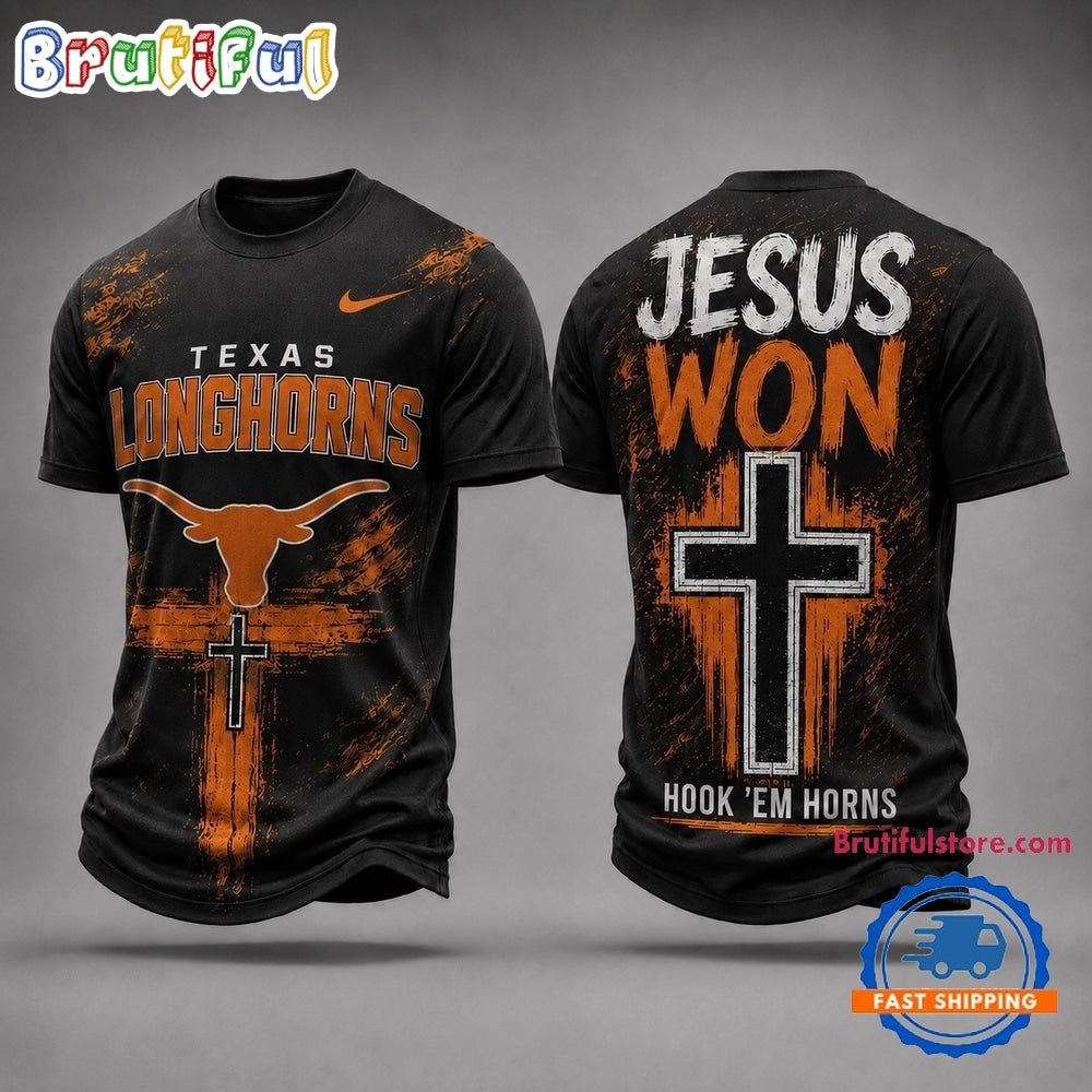 Texas Longhorns NCAA Jesus Won New Design 3D Shirt