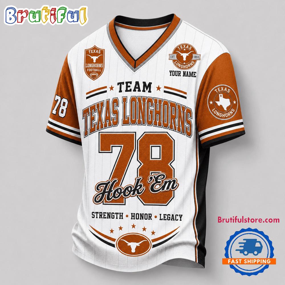 Texas Longhorns NCAA Team Legacy Personalized Football Jersey