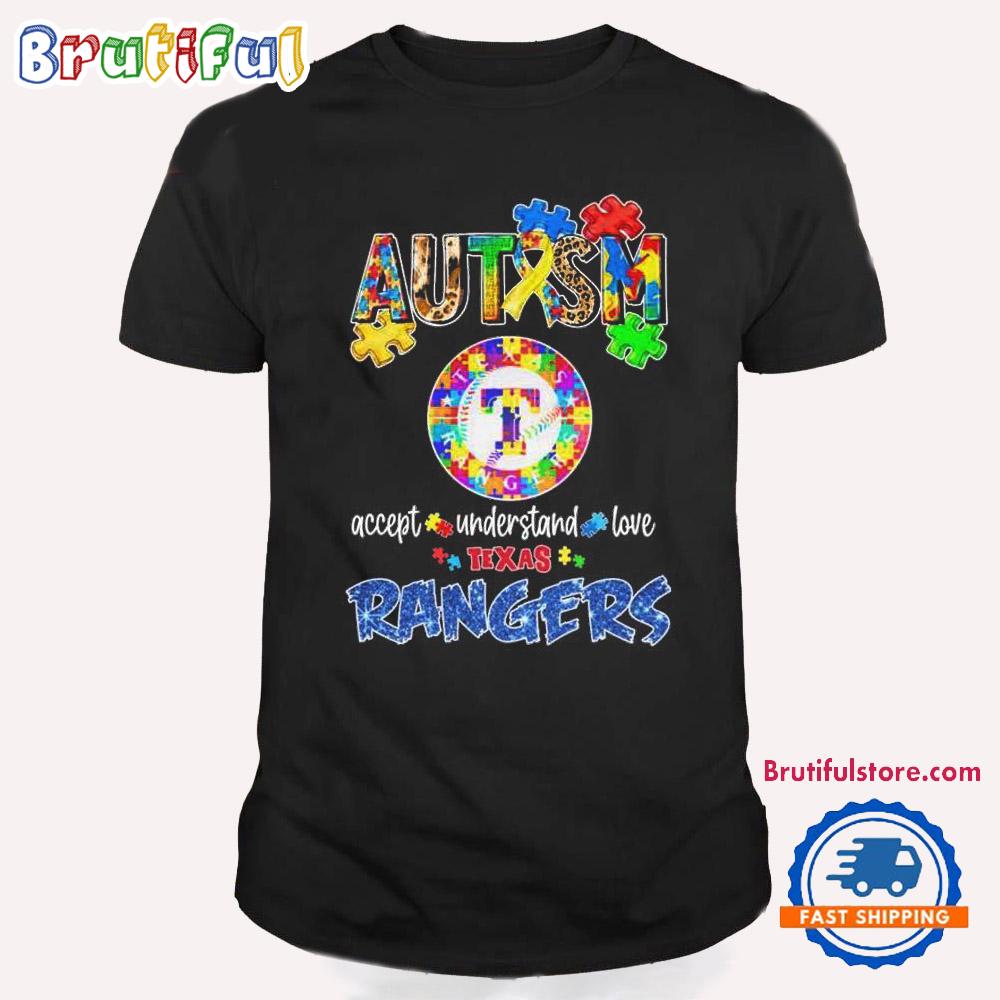 Texas Rangers Autism Accept Understand Love T Shirt