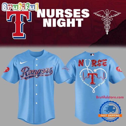 Texas Rangers NURSES NIGHT 2025 3D Print Jersey Shirt