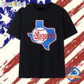 Texas Rangers Texas state outline baseball cursive script logo T Shirt