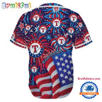 Texas Rangers USA Flag Independence Day Baseball Jersey, Sport Team 4th of July Jersey