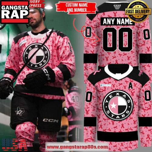 Texas Stars Pink In The Rink 2025 Hockey Jersey