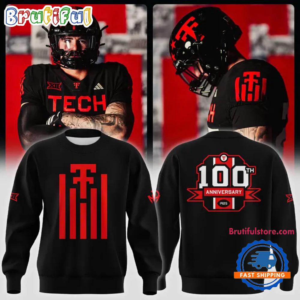 Texas Tech Red Raiders Black 2025 The 100th Anniversary Throwbacks Hoodie T-Shirt