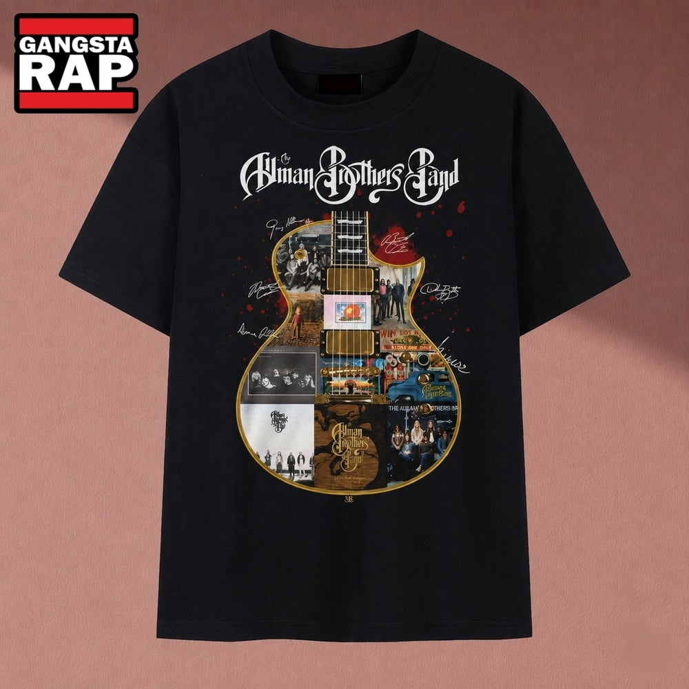 The Allman Brothers Band Guitar Album Collage Signatures Vintage T Shirt, Music 2D Shirt