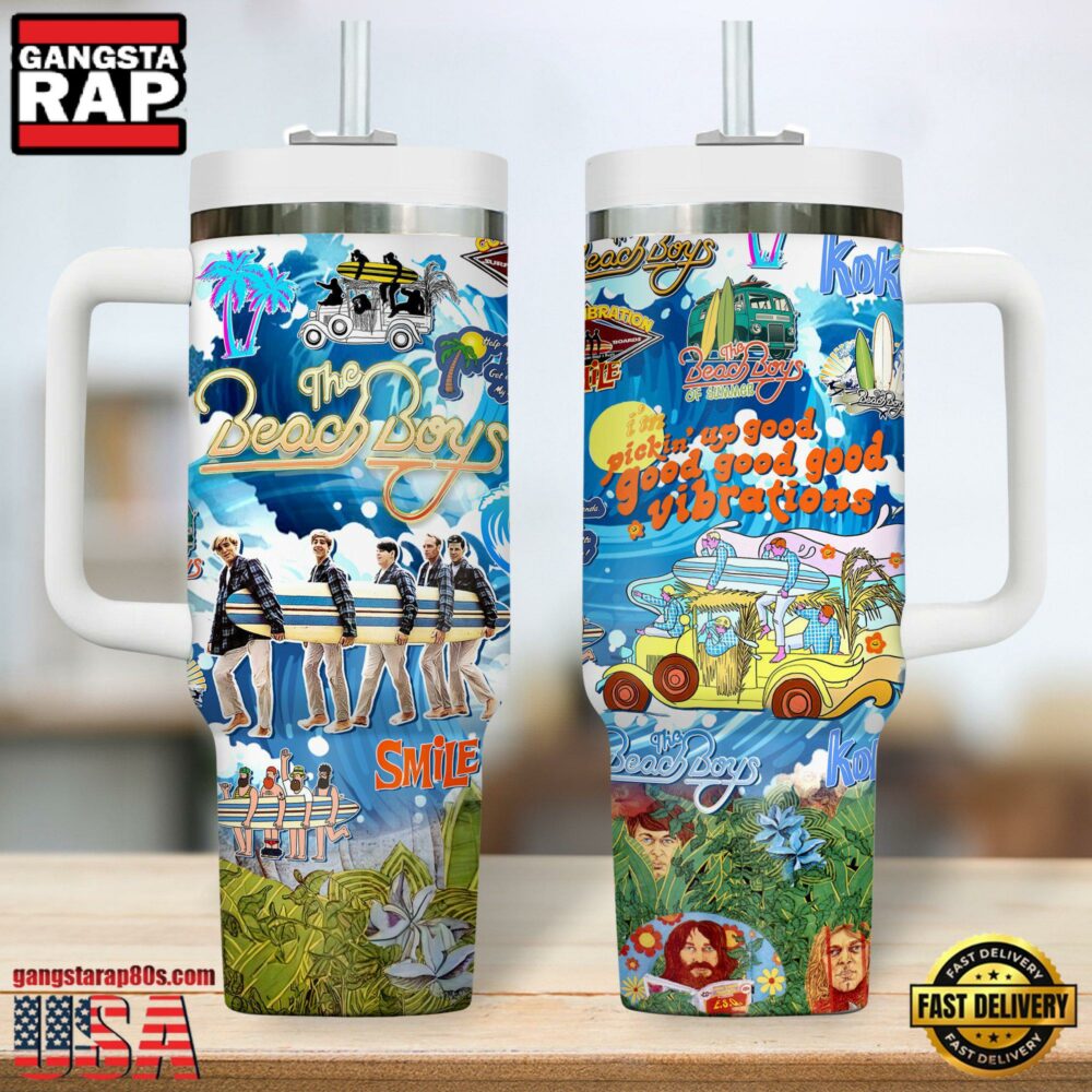 The Beach Boys Music Custom Stanley Quencher 40oz Stainless Steel Tumbler