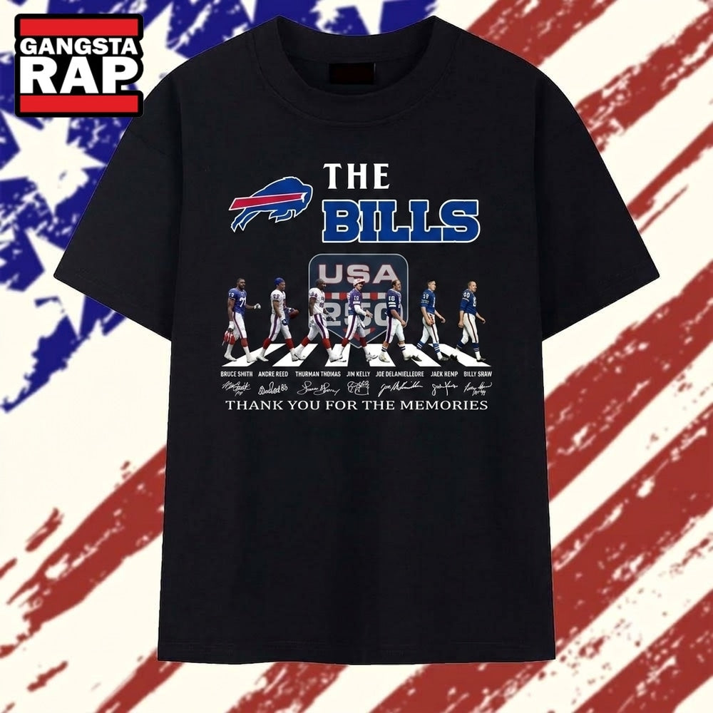 The Bills USA 250 Abbey Road Legends Signatures Vintage T Shirt