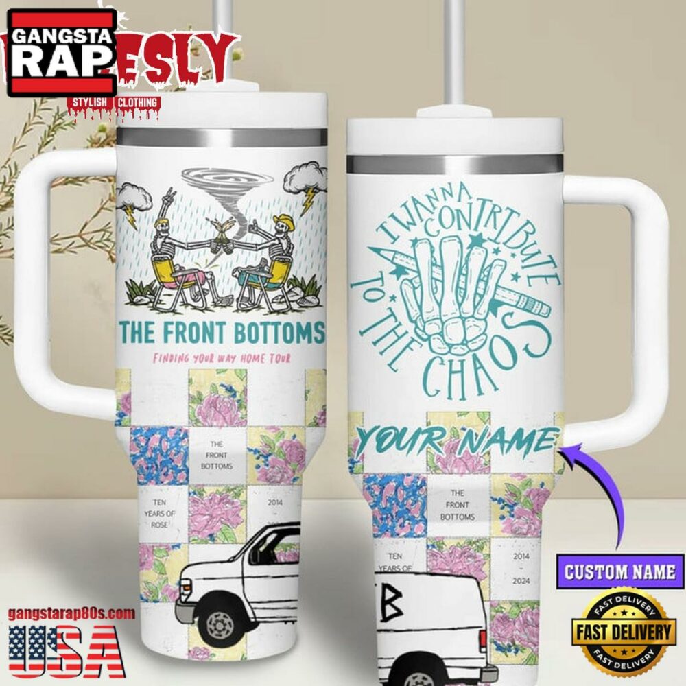 The Front Bottoms Music Custom Stanley Quencher 40oz Stainless Steel Tumbler With Handle