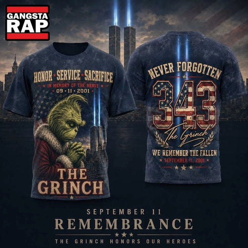 The Grinch 911 Tribute Twin Towers 343 Number 3D Shirt