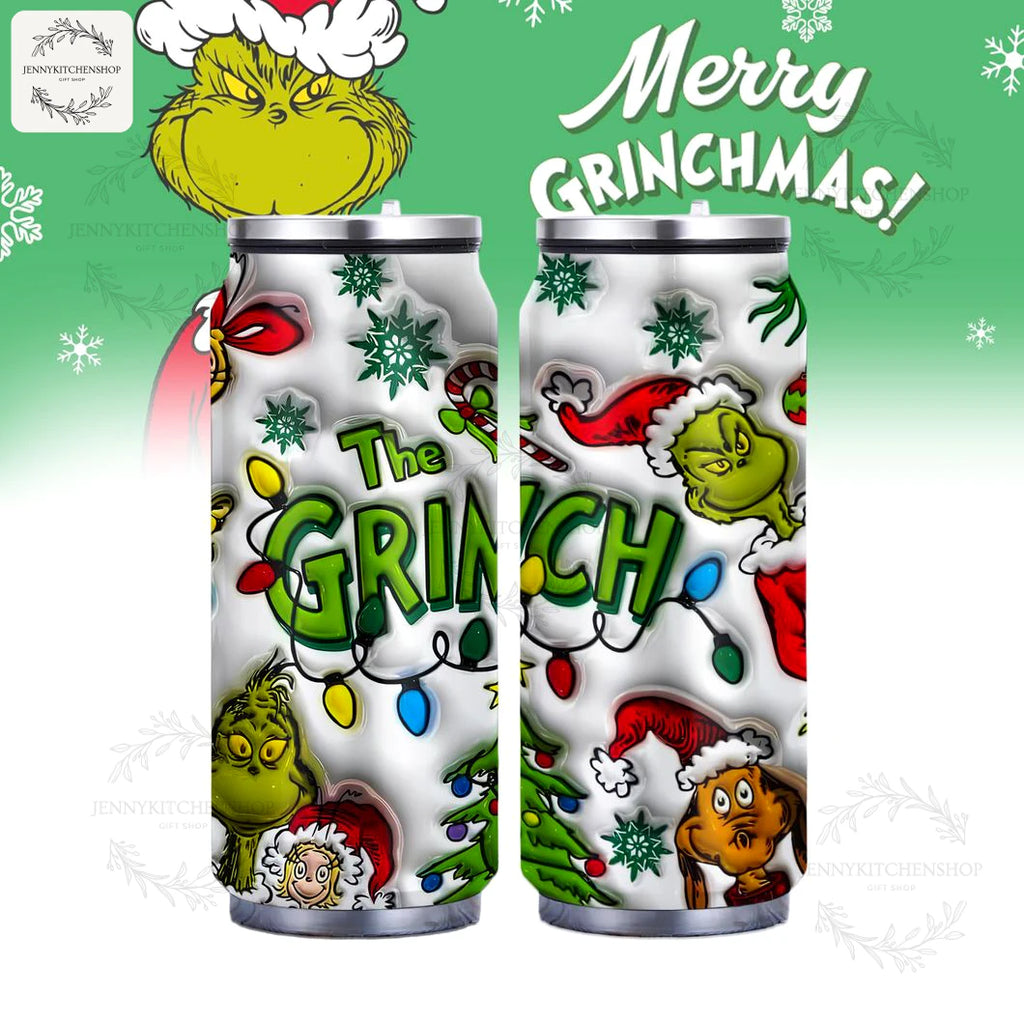 The Grinch x Christmas Can Shaped Tumbler