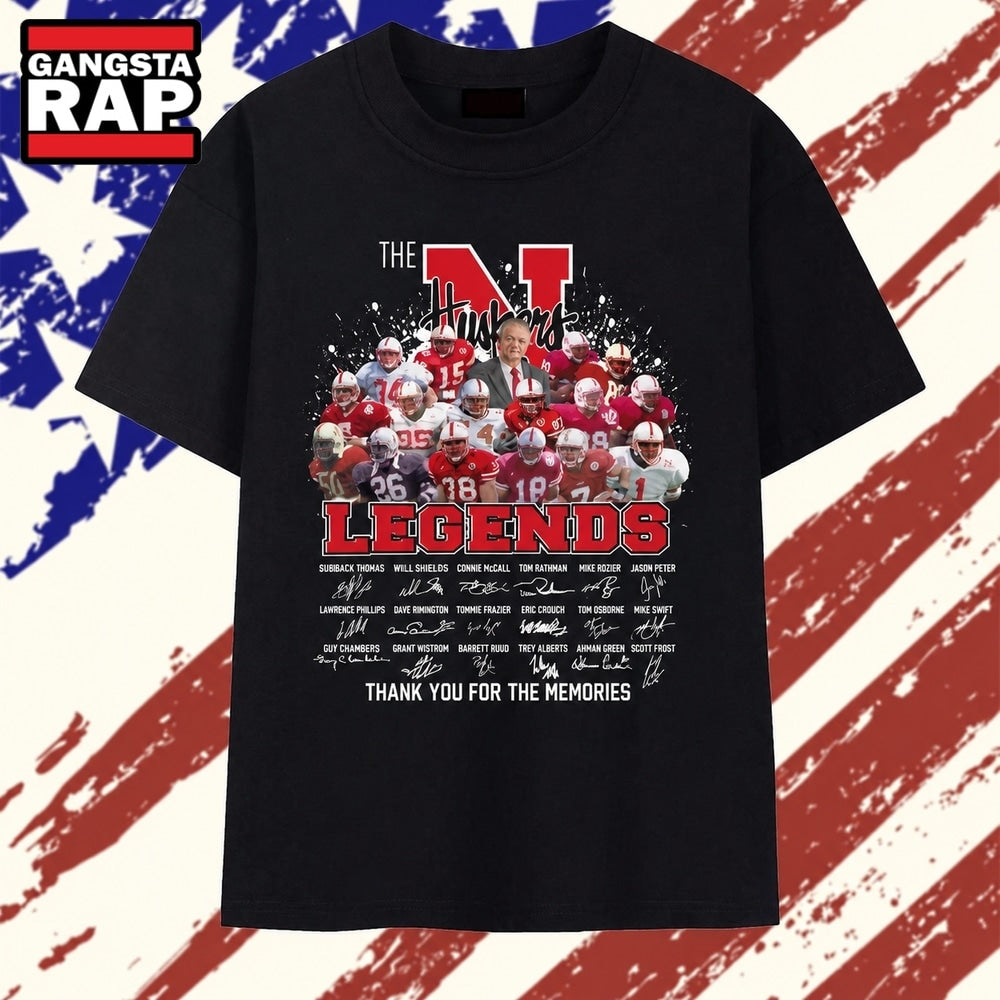 The Huskers Legends Signatures Thank You For The Memories T Shirt