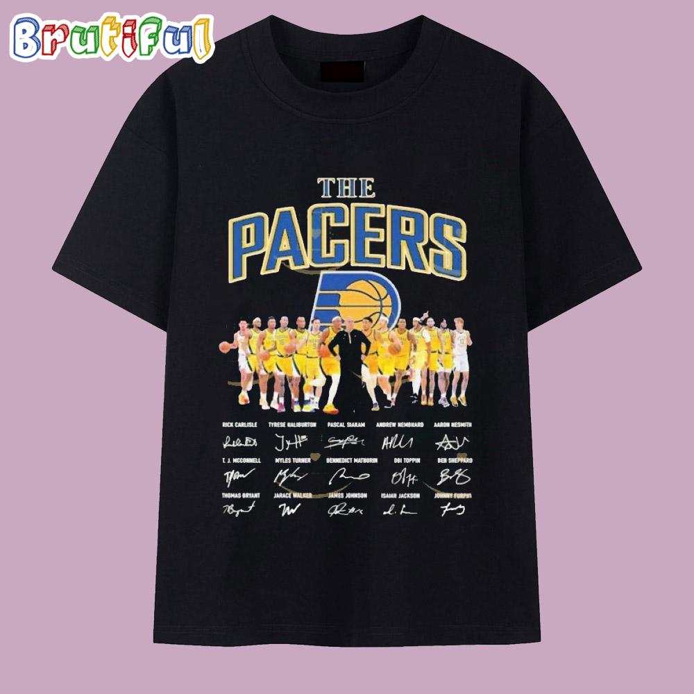 The Indiana Pacers Signatures Players Team 2025 T Shirt
