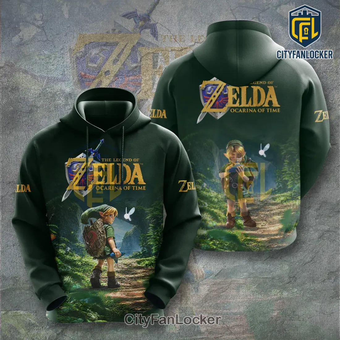 The Legend of Zelda Ocarina of Time Dark Green Hoodie