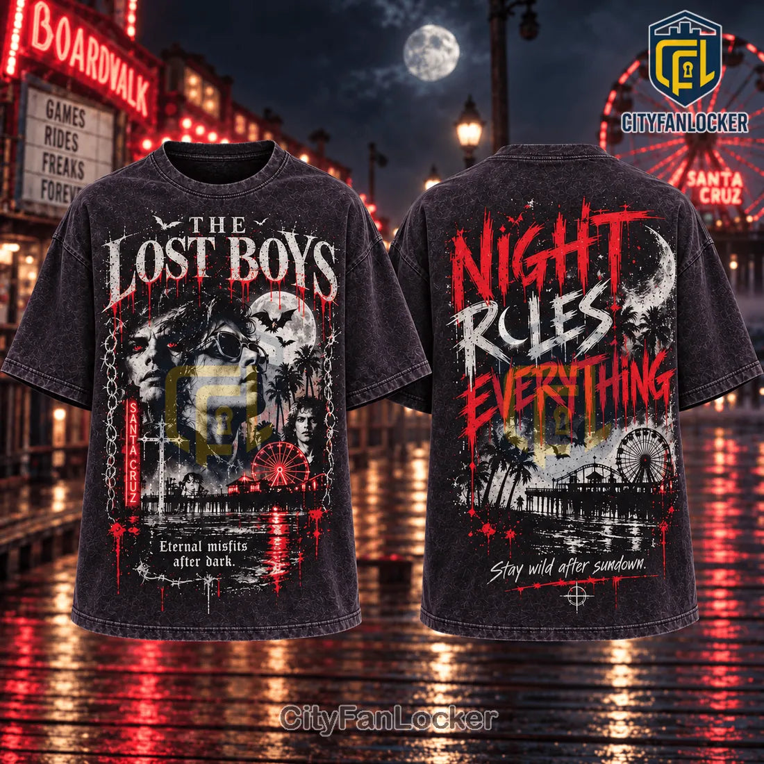The Lost Boys Night Rules Everything Washed Shirt