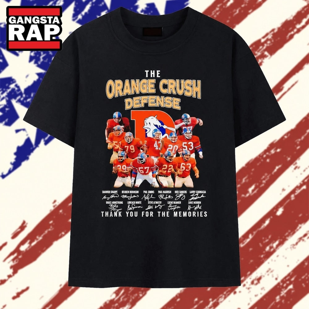 The Orange Crush Defense Denver Broncos Thank You for the Memories Signature T Shirt