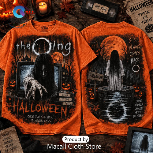 The Ring Movie Halloween Horror Orange Shirt