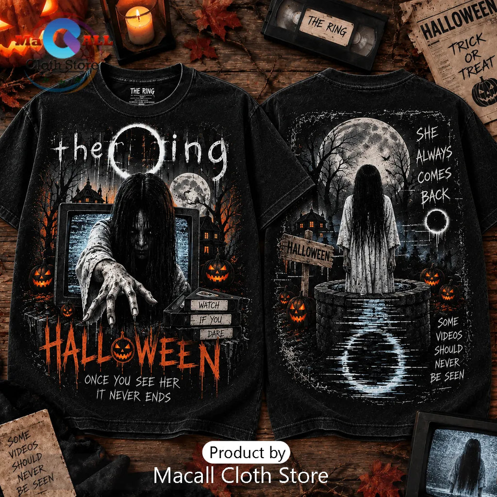 The Ring Movie Halloween Horror Orange Shirt