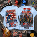 The Rolling Stones America 250 Anniversary Light Blue Casual Shirt