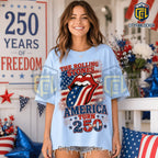 The Rolling Stones America 250 Anniversary Light Blue Casual Shirt