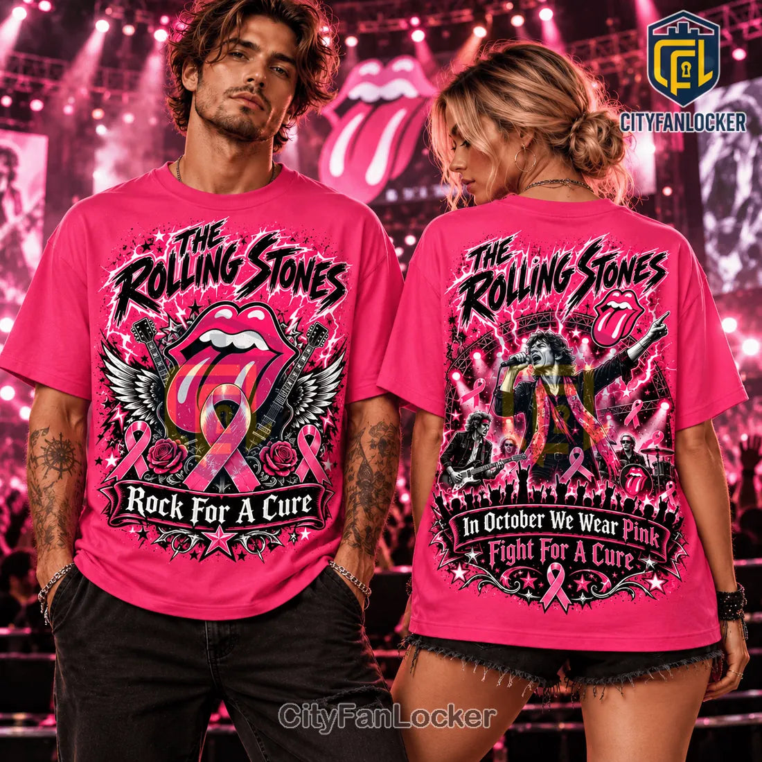 The Rolling Stones Breast Cancer Awareness Shirt