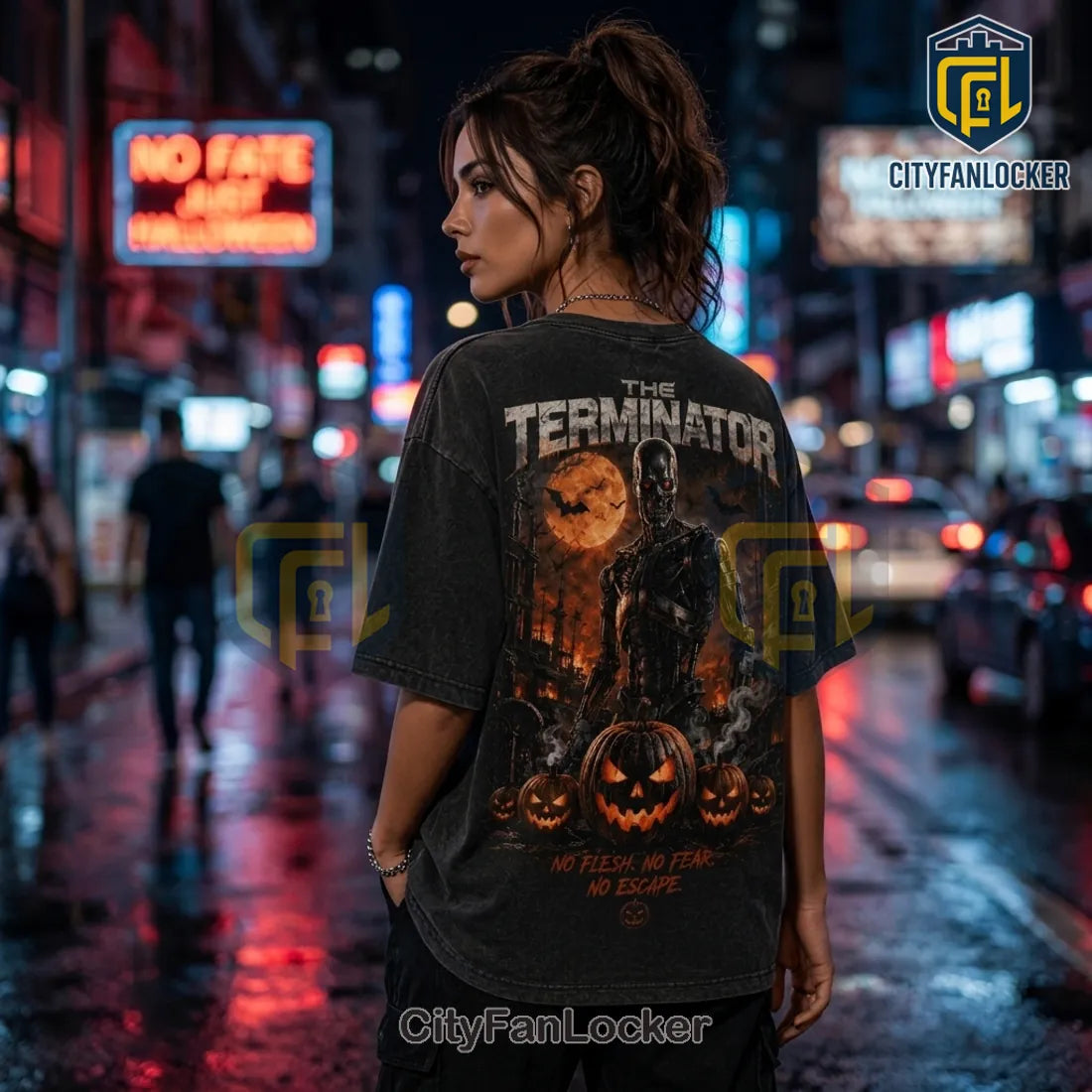 The Terminator No Flesh No Fear Halloween T-Shirt