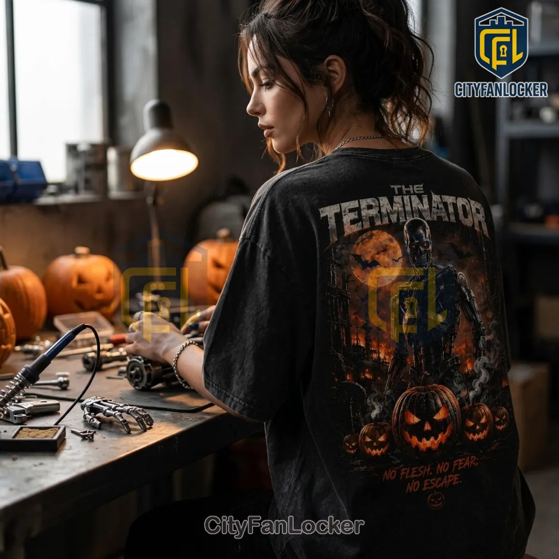 The Terminator No Flesh No Fear Halloween T-Shirt