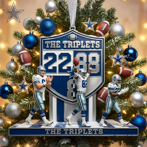 The Triplets Dallas Cowboys Holiday Keepsake Celebrating Ornament