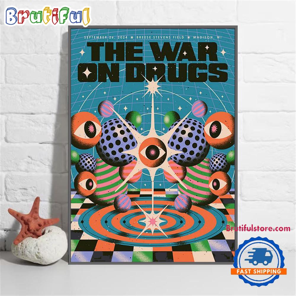 The War On Drugs September 26 2024 Live In Breese Stevens Field Madison MI Concert Tour Wall Art Poster Canvas