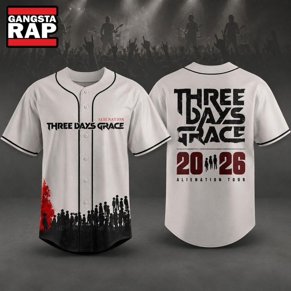 Three Days Grace Alienation Tour 2026 Baseball Jersey