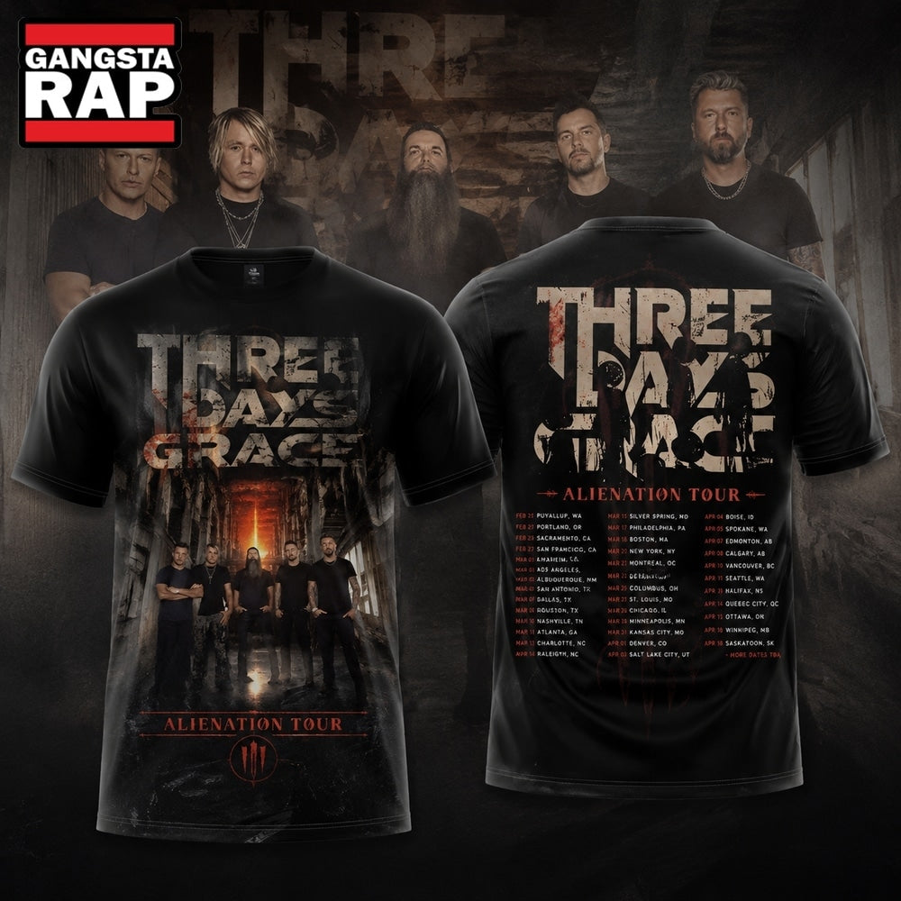 Three Days Grace Alienation Tour 2026 Hoodie T-Shirt