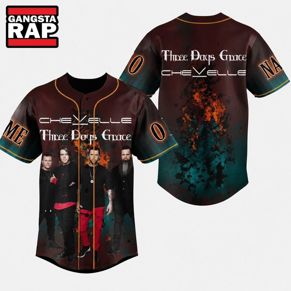 Three Days Grace Chevelle 3D Unisex Baseball Jersey