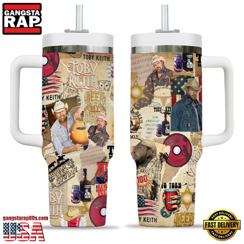 Toby Keith Music Custom Stanley Quencher 40oz Stainless Steel Tumbler