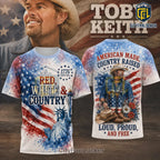 Toby Keith Patriotic Red White and Country 1776 Graphic T-Shirt