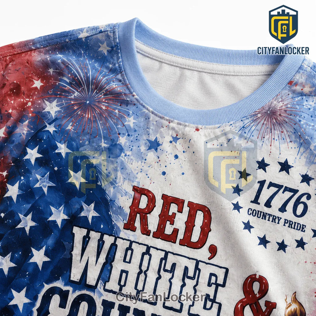 Toby Keith Patriotic Red White and Country 1776 Graphic T-Shirt