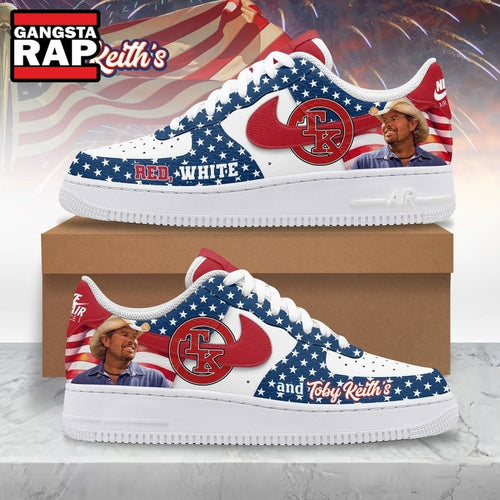 Toby Keith Red White And Blue Patriotic Country Music Graphic Air Force 1 Shoes, Music Air Force 1 Shoes
