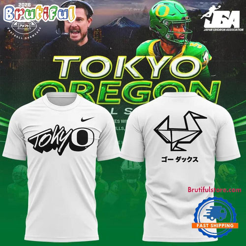 Tokyo Oregon Ducks Football 2026 White T Shirt