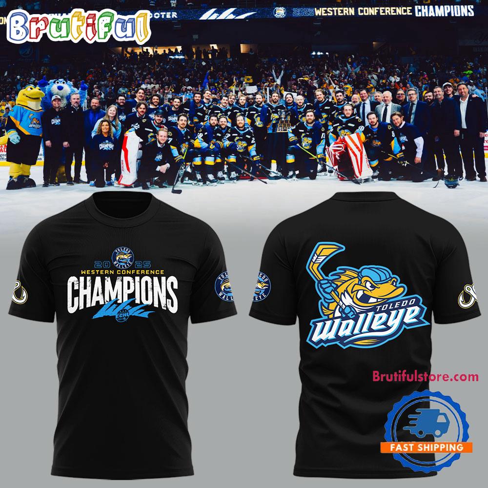 Toledo Walleye 2025 ECHL Western Conference Champions Hoodie T-Shirt