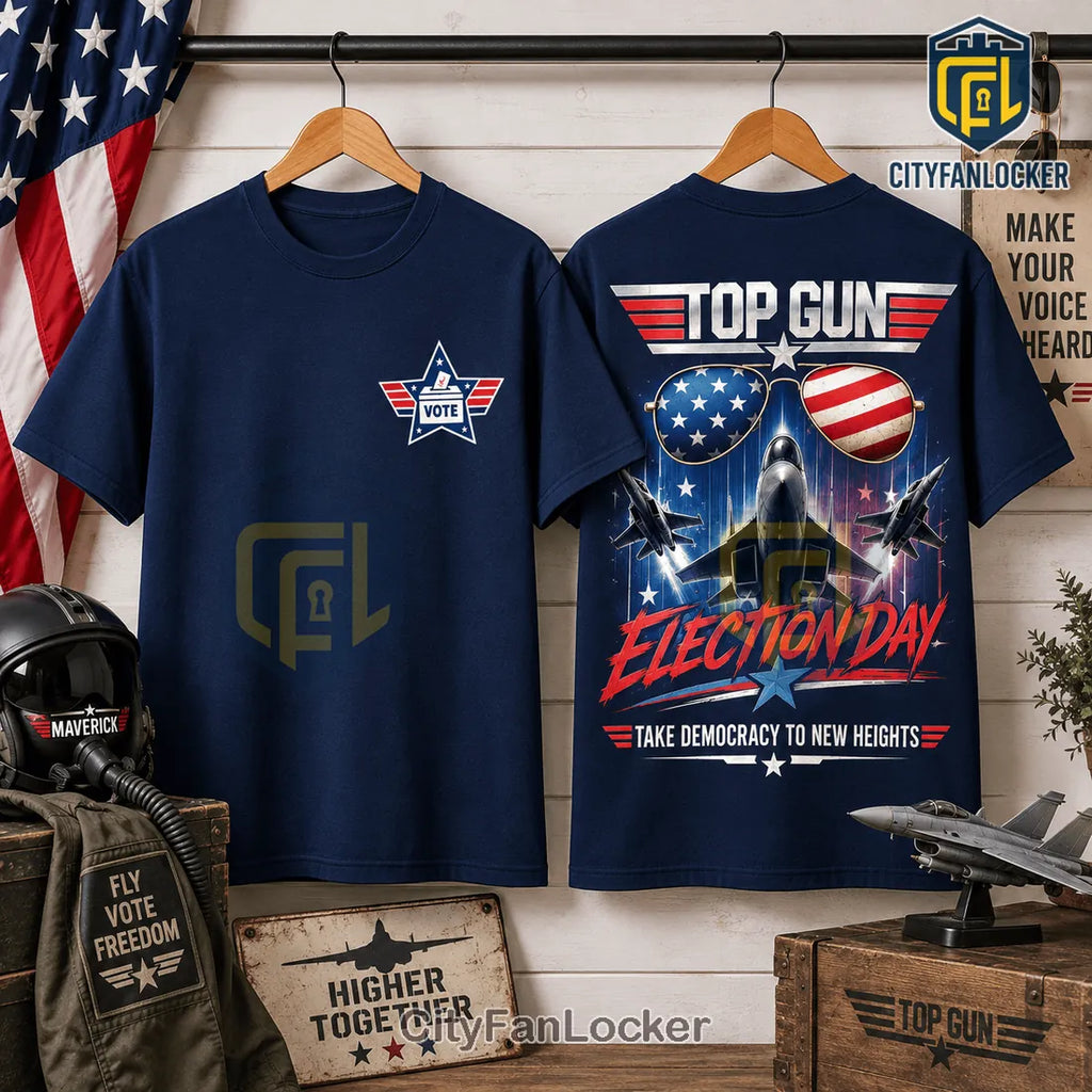 Top Gun Election Day Navy Blue T-Shirt