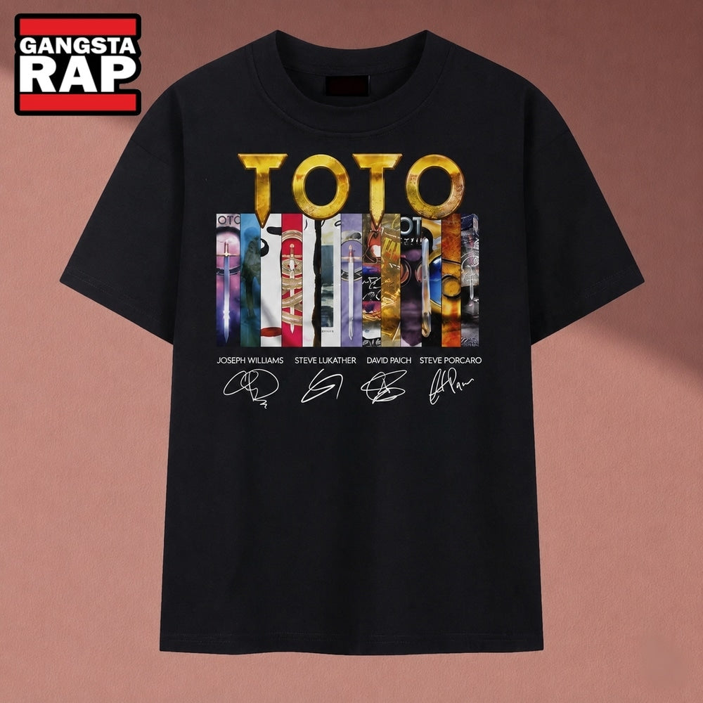 TOTO Band Graphic Discography Cast Signatures Rock T Shirt, Music 2D Shirt