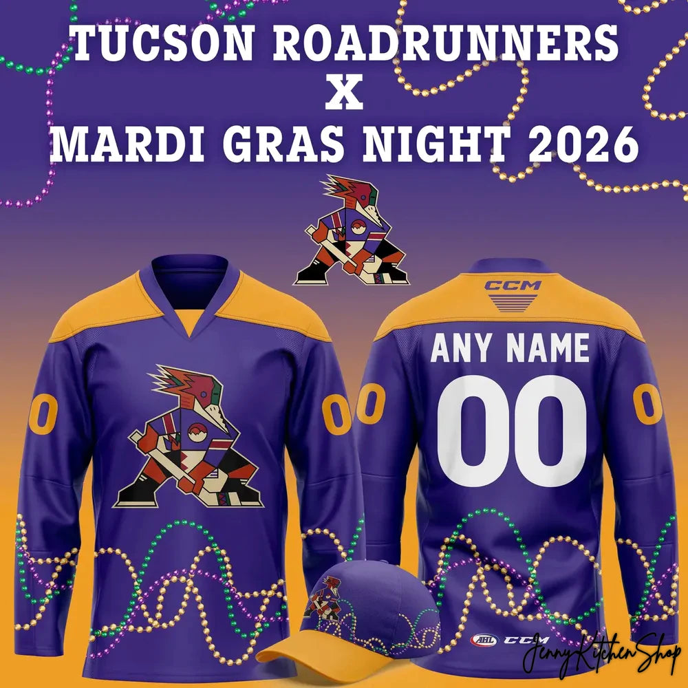 Tucson Roadrunners 2026 Mardi Gras Hockey Jersey