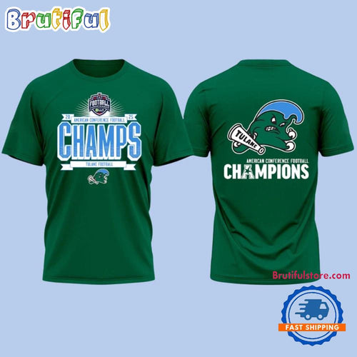 Tulane Green Wave American Conference Football Champions 2025 Limited Edition 3D Shirt