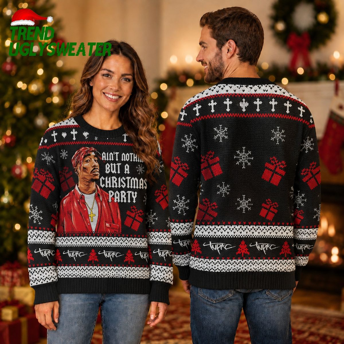 Tupac Shakur Ain’t Nothin’ But A Christmas Party Ugly Christmas Sweater