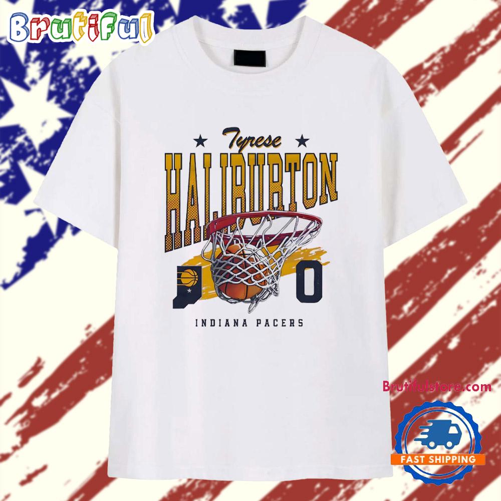 Tyrese Haliburton #0 Indiana Pacers Basketball Hoop 2025 T Shirt