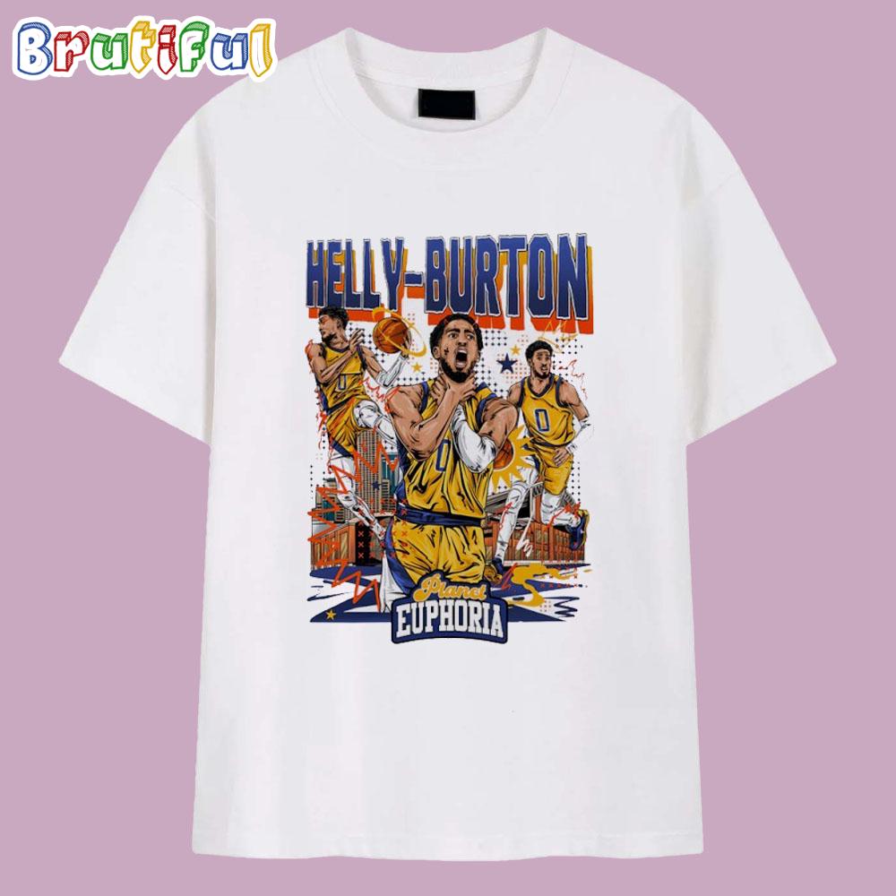 Tyrese Haliburton #0 Indiana Pacers Helly-burton Choke Flames Comic T Shirt