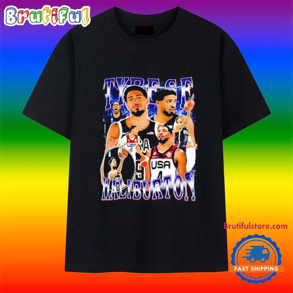 Tyrese Haliburton USA Graphic T Shirt