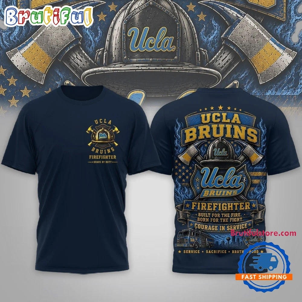 UCLA Bruins 2026 NCAA Firefighter Built for the Fire 3D Shirt