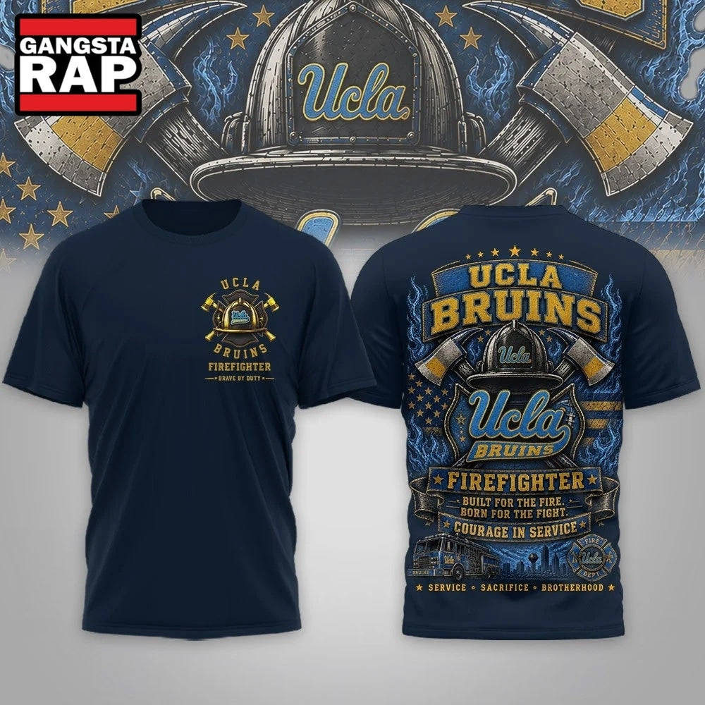 UCLA Bruins 2026 NCAA Firefighter Built for the Fire 3D Shirt Hoodie T-Shirt