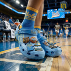 UCLA Bruins Basketball Collectible Jibbitz Light Blue Fan Clogs with Charms