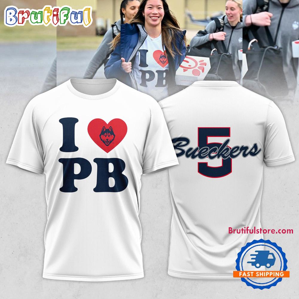 UConn Huskies Paige Bueckers I Love You PB White Shirt